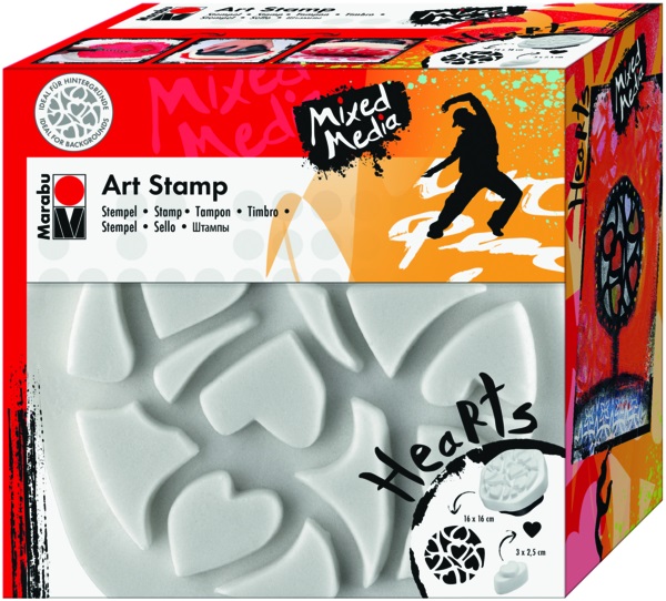 Art Stamp Hearts, pečiatka 16x16cm