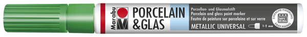 Porcelain & Glas Painter 1-2mm, metalická zelená