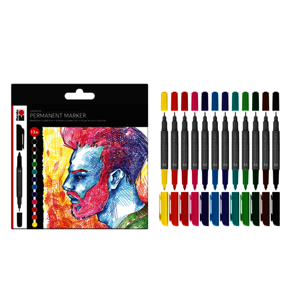 Permanent Marker Graphix SIGNIFIKANT, súprava 12 popisovačov
