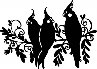 Šablóna Silhouette Three Birds DIN A4